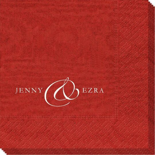 Elegant Ampersand Moire Napkins